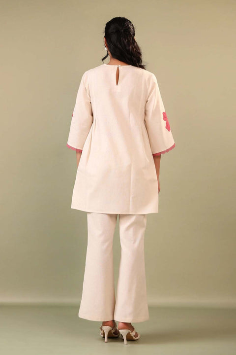 Pari Cotton Flex Patch-Embroidered Kurta Set