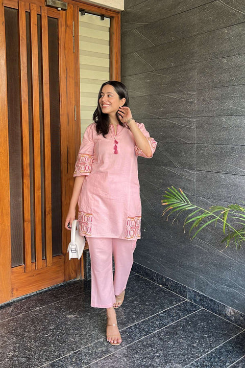 Garima Cotton Flex Embroidered Kurta Set