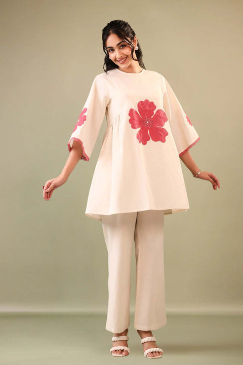 Pari Cotton Flex Patch-Embroidered Kurta Set