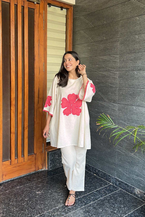 Pari Cotton Flex Patch-Embroidered Kurta Set