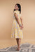 Kiana Handblock Printed Tie-Detail Dress- Yellow