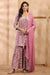 Damini Muslin Bandhani Print Gharara Set With Chiffon Dupatta- Pink (Set of 3)