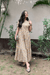 Dhara Cotton Mul Handblock Printed 3-Tiered Wrap Dress- Yellow