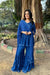Fathima Georgette Chikankari Gharara Set With Dupatta- Blue (Set of 3)