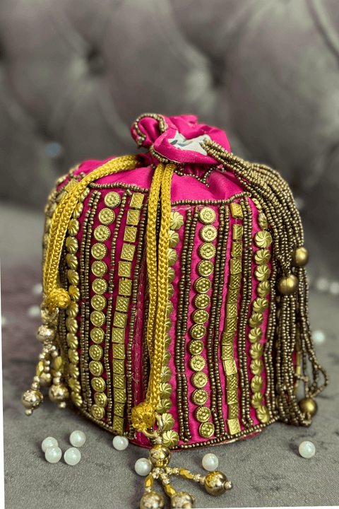 Zaheen Silk Pink Potli Bag