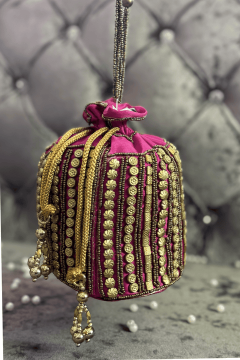Zaheen Silk Pink Potli Bag