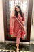 Gauri Cotton Handblock Printed Suit Set- Red (Set of 3)
