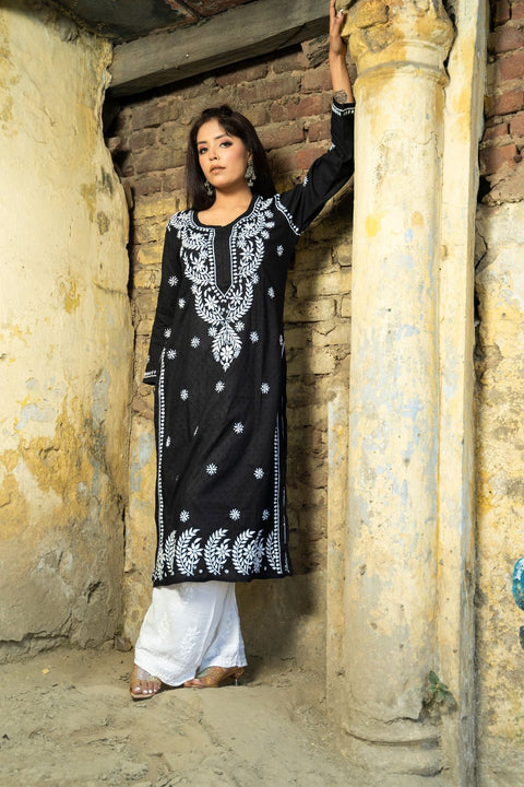 Sarika Rayon Cotton White Chikankari Palazzo