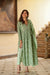 Shyla Cotton Printed Suit Set with Mulmul Dupatta- Green (Set of 3)